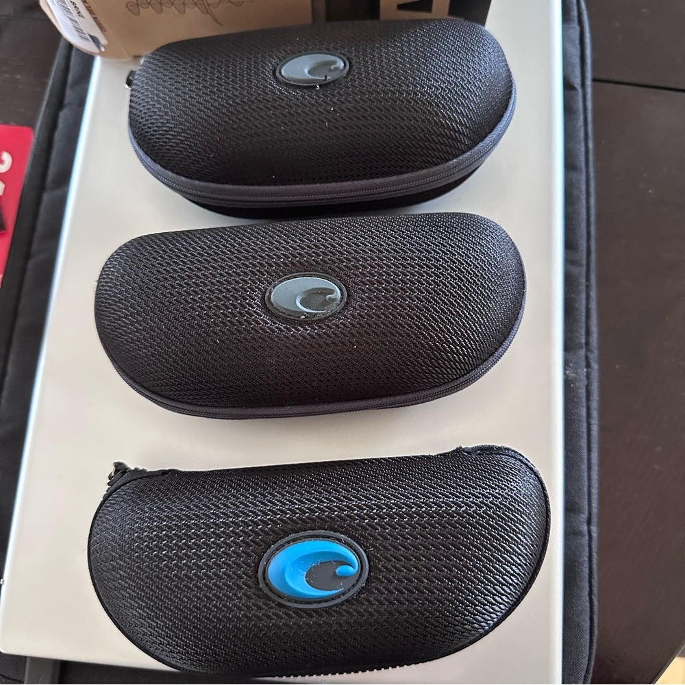 Costa Black Sunglasses Case with Blue Logo Accent